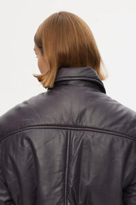 Pad Leather Bomber Jacket