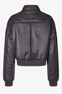 Pad Leather Bomber Jacket