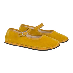 Mary Jane Velvet Yellow