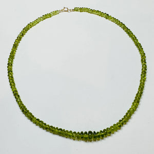 Smooth Graduated Peridot Necklace