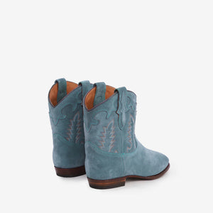 Ankle Cowboy Boots Early Midnight Suede Denim