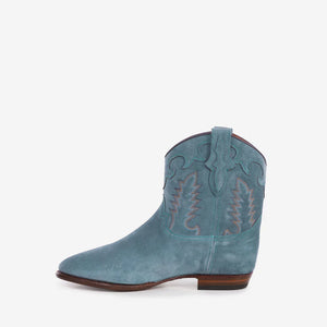 Ankle Cowboy Boots Early Midnight Suede Denim