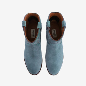 Ankle Cowboy Boots Early Midnight Suede Denim