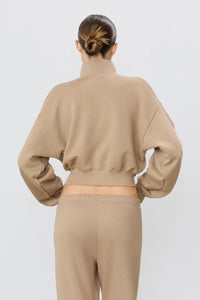Cropped Half Zip Sweatshirt