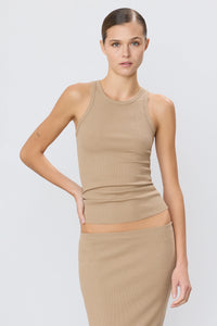 High Neck Tank Taupe