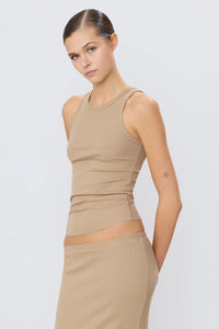 High Neck Tank Taupe