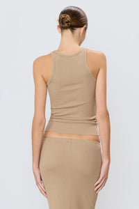 High Neck Tank Taupe