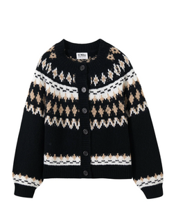 Calista Fair Isle Cardigan Black