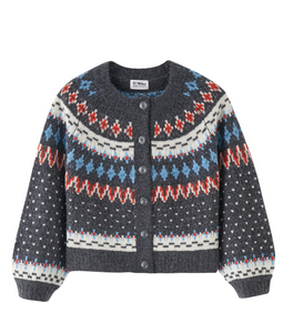 Calista Fair Isle Cardigan Fog