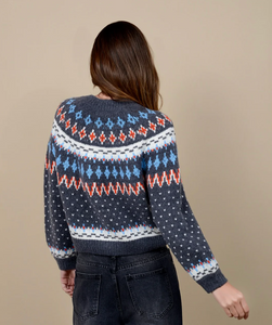 Calista Fair Isle Cardigan Fog