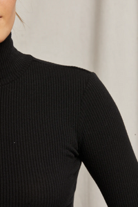 Noelle Sweater Rib Turtleneck Long Sleeve Top