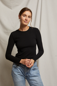 Jolie Rib Crew Neck Long Sleeve Top