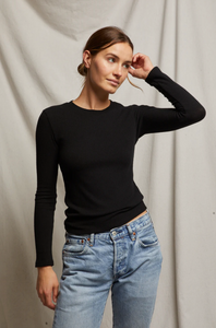 Jolie Rib Crew Neck Long Sleeve Top