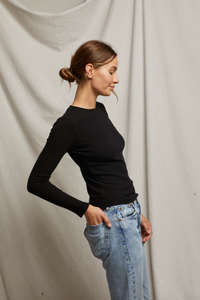 Jolie Rib Crew Neck Long Sleeve Top