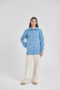 Shades of Blue Knit Overshirt