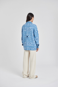 Shades of Blue Knit Overshirt