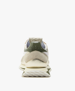 Rush Low Laminated White/Green Sneaker