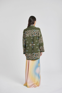 Military Green Bandana Cardigan