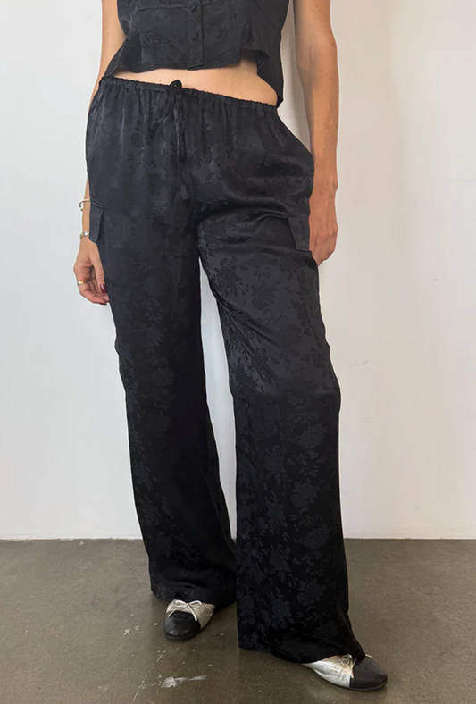 Marceau Black Jacquard Pant
