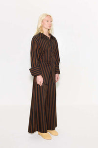 Lock Poplin Top Black/Brown
