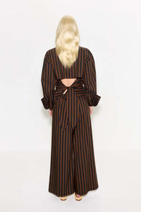 Lock Poplin Top Black/Brown